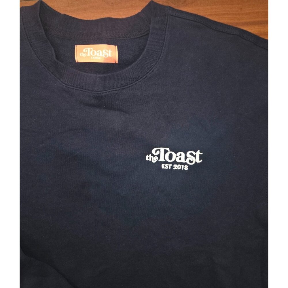 The Toast Podcast Blue Crewneck Sweatshirt Size X Large Merch The Morning Promo - Picture 5 of 5